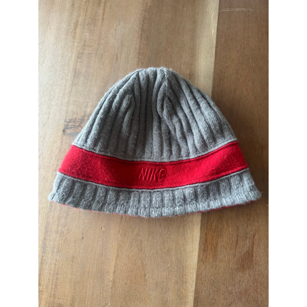 Nike Men's Beanie One Size Gray Red